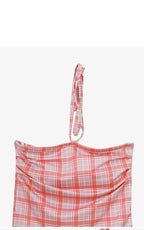 Plaid Push Up Backless One Piece Swimsuit