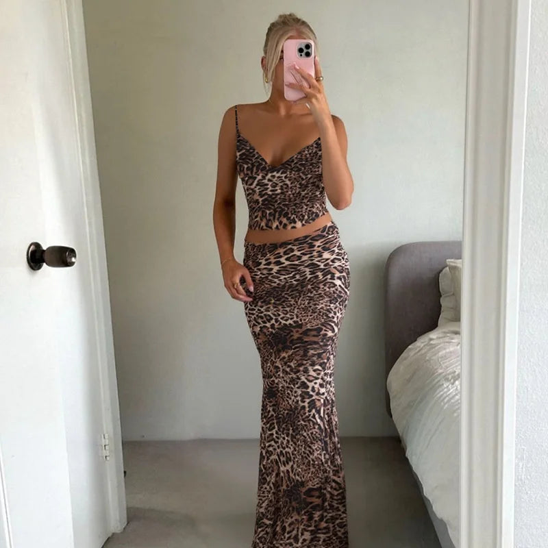 Crop Top And Maxi Skirt Set