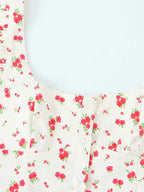 Floral Print Tank Top And Mid Waist Pleated Mini Skirt Two-piece Set