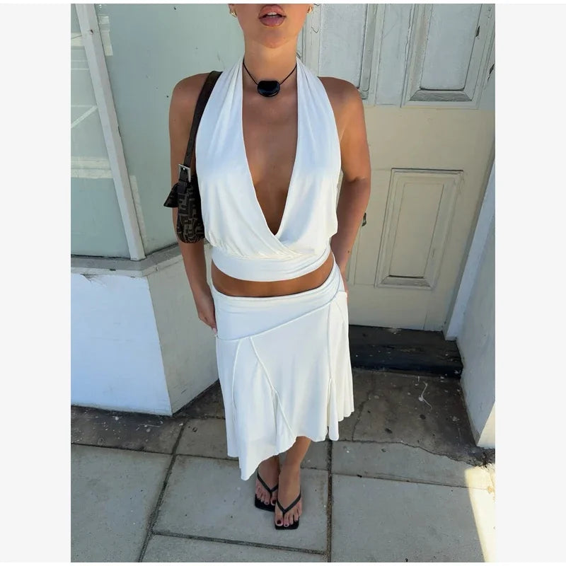 Elegant Asymmetrical A Line Midi Skirt High Waisted Pleated