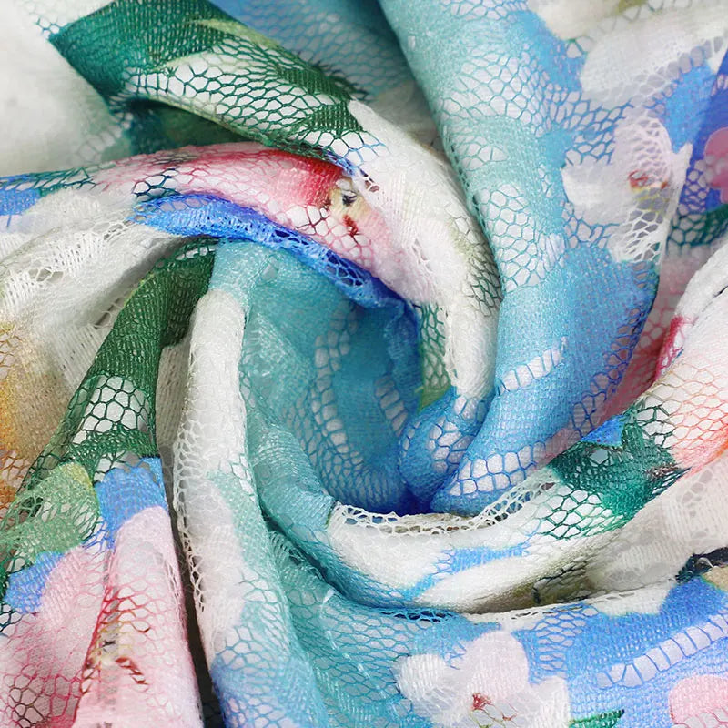 Summer Halter Neck Backless Lace Dress With Hollow Out Print