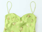 Floral Print Summer Sling Dress With Spaghetti Straps