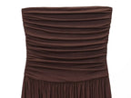 Elegant Strapless Off Shoulder Pleated Maxi Dress With Slim Silhouette
