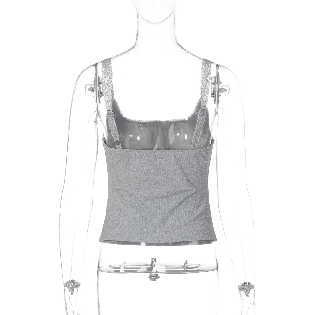 Square Collar Backless Single Breasted Ruffles Camisole