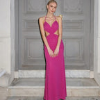 Coquette Sleeveless Ruched Cross Backless Bodycon Dress With V Neck And Ruffles