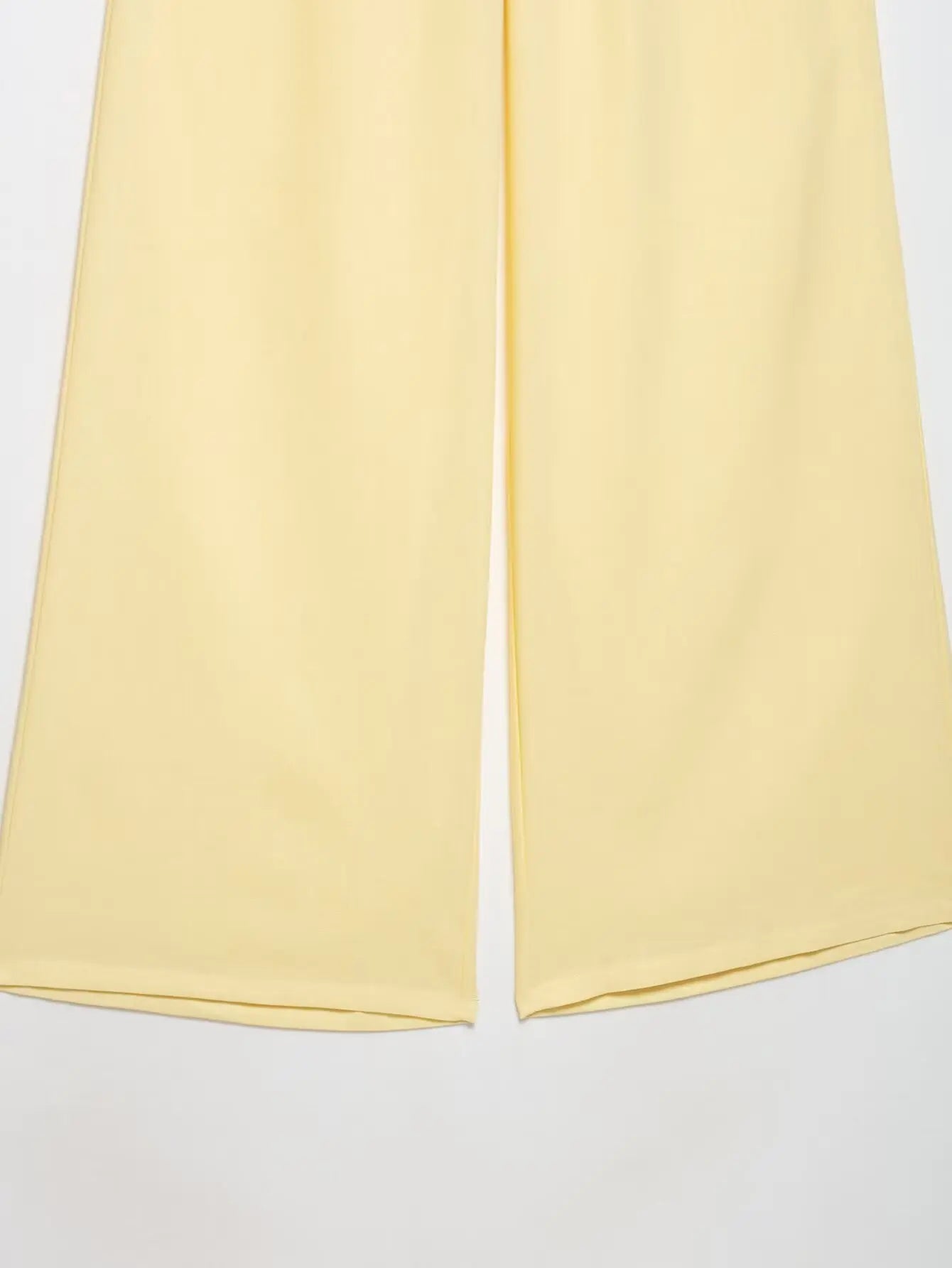 Breezy Linen Kimono Two-piece Set With Lace Up Top And Wide Leg Pants