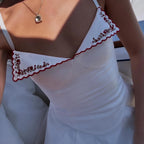 Minimalist Square Neck Sleeveless Mini Dress With High Waist