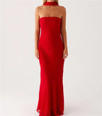 Floral Tube Maxi Dress With Scarf Strapless Backless Mesh Bodycon Sundress