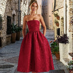 Backless Halter Evening Dress With Lace Jacquard For Elegant Special Occasions