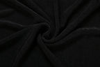 Velvet Halter Turtleneck Backless Mini Dress With Ruched Patchwork Tassel Hem