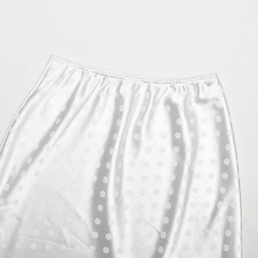 Patchwork Lace Print Polka Dot Women High Waist A-line Mini Skirt