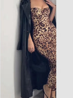 Leopard Print Sleeveless Jumpsuit For Women