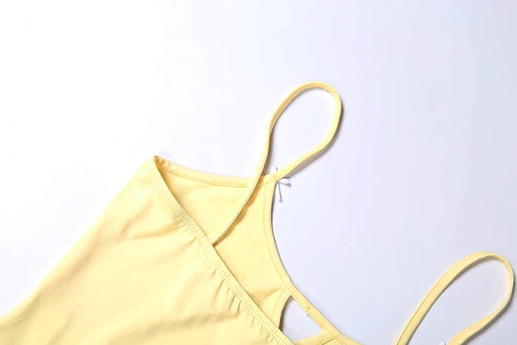 Two Piece Set With Hollow Camisole And Shorts