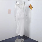 Floral Knit Strap Maxi Dress Backless Beach Cover Up For Summer Vacation And Resort Style