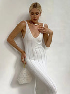 Backless Sleeveless Knit Maxi Bodycon Dress