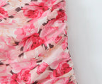 Boho Floral Print 2 Pieces Skirts Set Holiday Summer Women Sexy Backless Halter Top + Mini Skirt