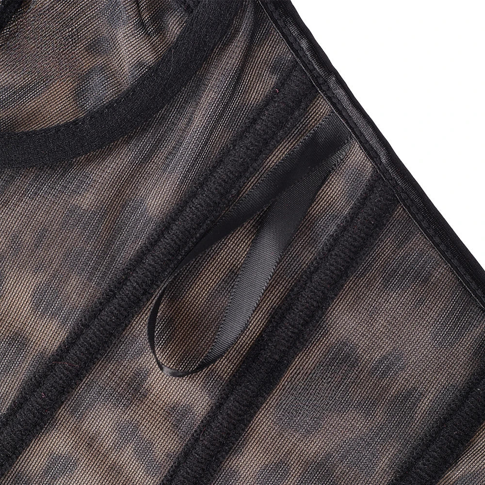 Leopard Print Mesh Corset Bustier