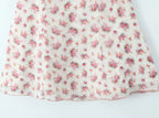 Romantic Beige Pink Flower Sling Sexy Dress Ruched Bra Backless  Dress