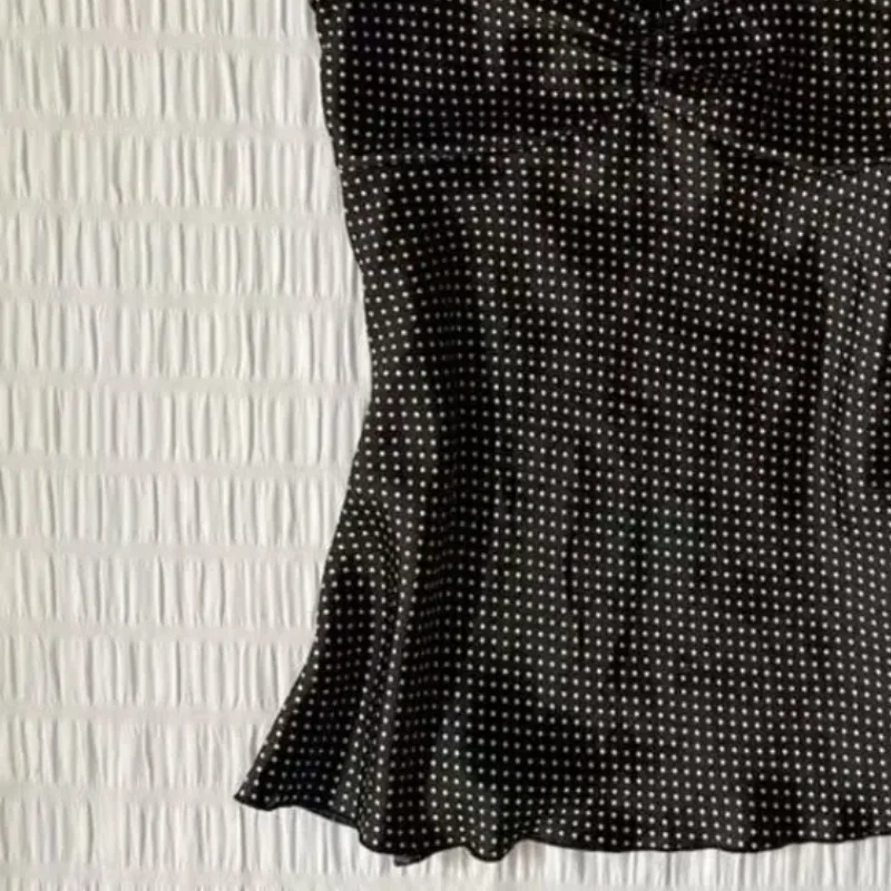 French Vintage Polka Dot Camisole Vest Halter Top