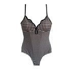Women's Plaid One-Piece Swimsuit with Separate Two-Piece