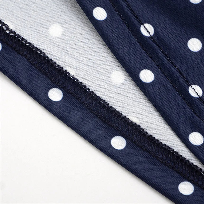 Vintage Polka Dot Two Piece Set Strapless Tube Top And Capri Pants