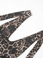 Leopard Print Halter Playsuit With Backless Design Bold Street Style Romper