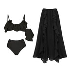 Floral Bikini Set With Cover Up Chic Beachwear
