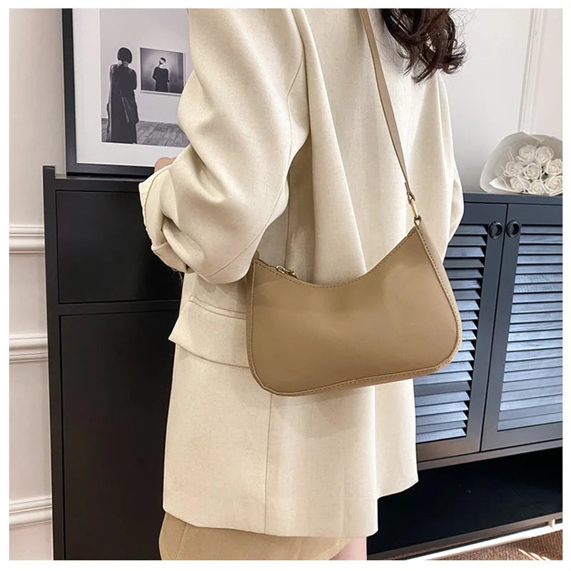 Solid Color Square Handbag Minimalist Crossbody Underarm Bag