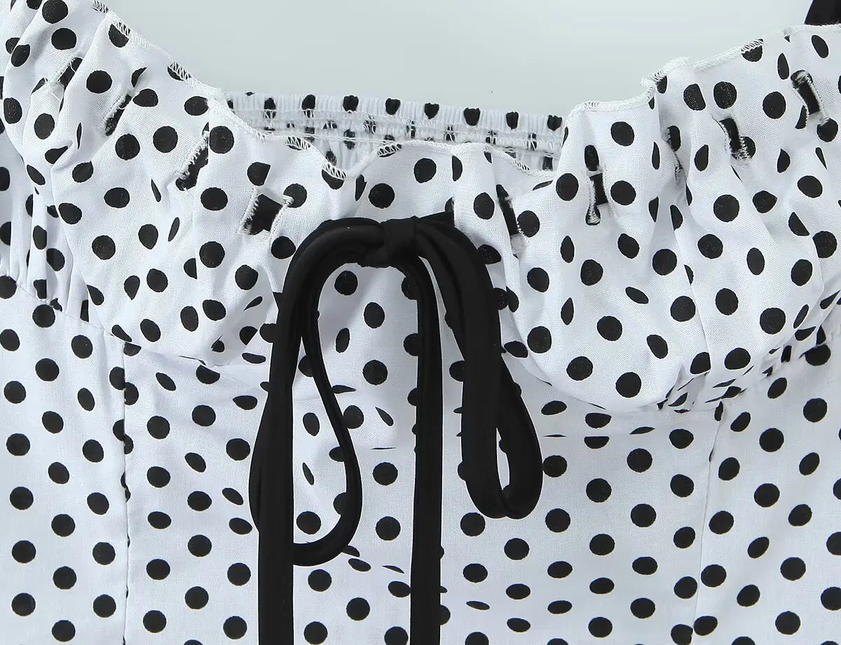 Sexy Sweet Girl Plaid Polka Dot Camis Cotton Top