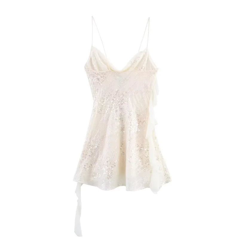 Sequin Backless Mini Slip Dress