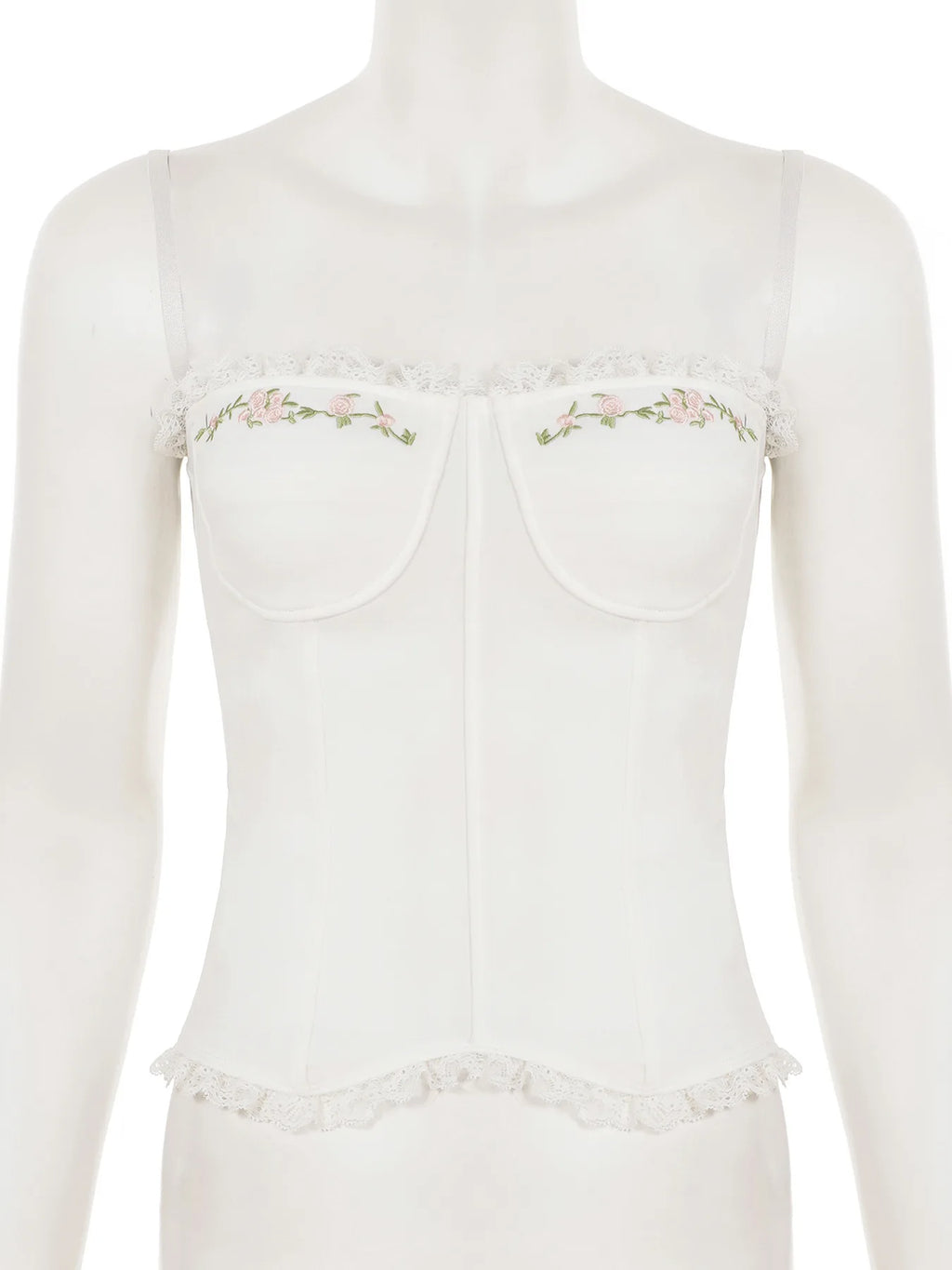 French Embroidered Flower Halter Corset Sexy Slim Top