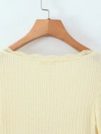 Women Fashion Sweet Lace Patchwork Knitted Cardigan Vintage O-Neck Long Sleeve Sweater