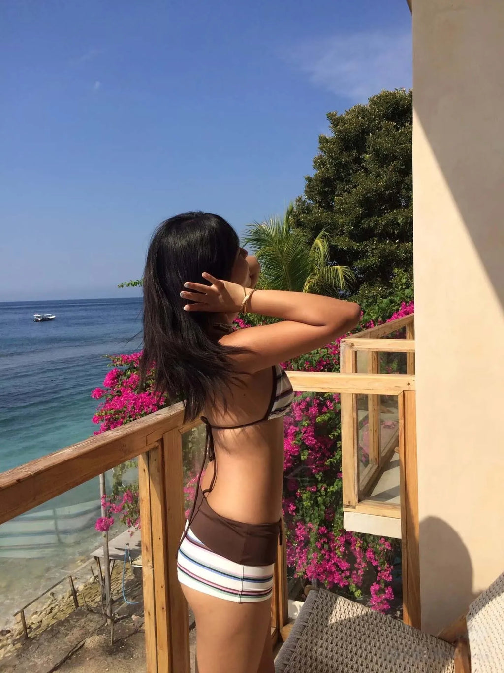 Striped Two-piece Bikini With Tie Dot Pattern Chic Beachwear Swimsuit For Summer Vibes