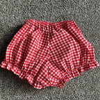 Cozy Kawaii Plaid Pajama Shorts With Elastic Waist Ruffle Trim