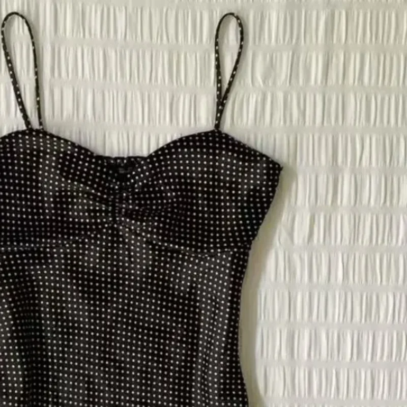French Vintage Polka Dot Camisole Vest Halter Top