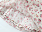 Romantic Beige Pink Flower Sling Sexy Dress Ruched Bra Backless  Dress