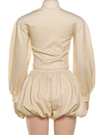 Stripe Zipper Cardigan And Ruched Mini Skirt Set