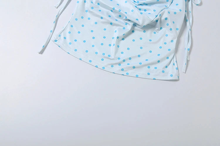 Polka Dot Halter Tank Top Backless Camisole