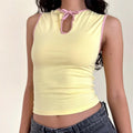 Sleeveless Tie Up Cutout Tank Top Cropped Camis