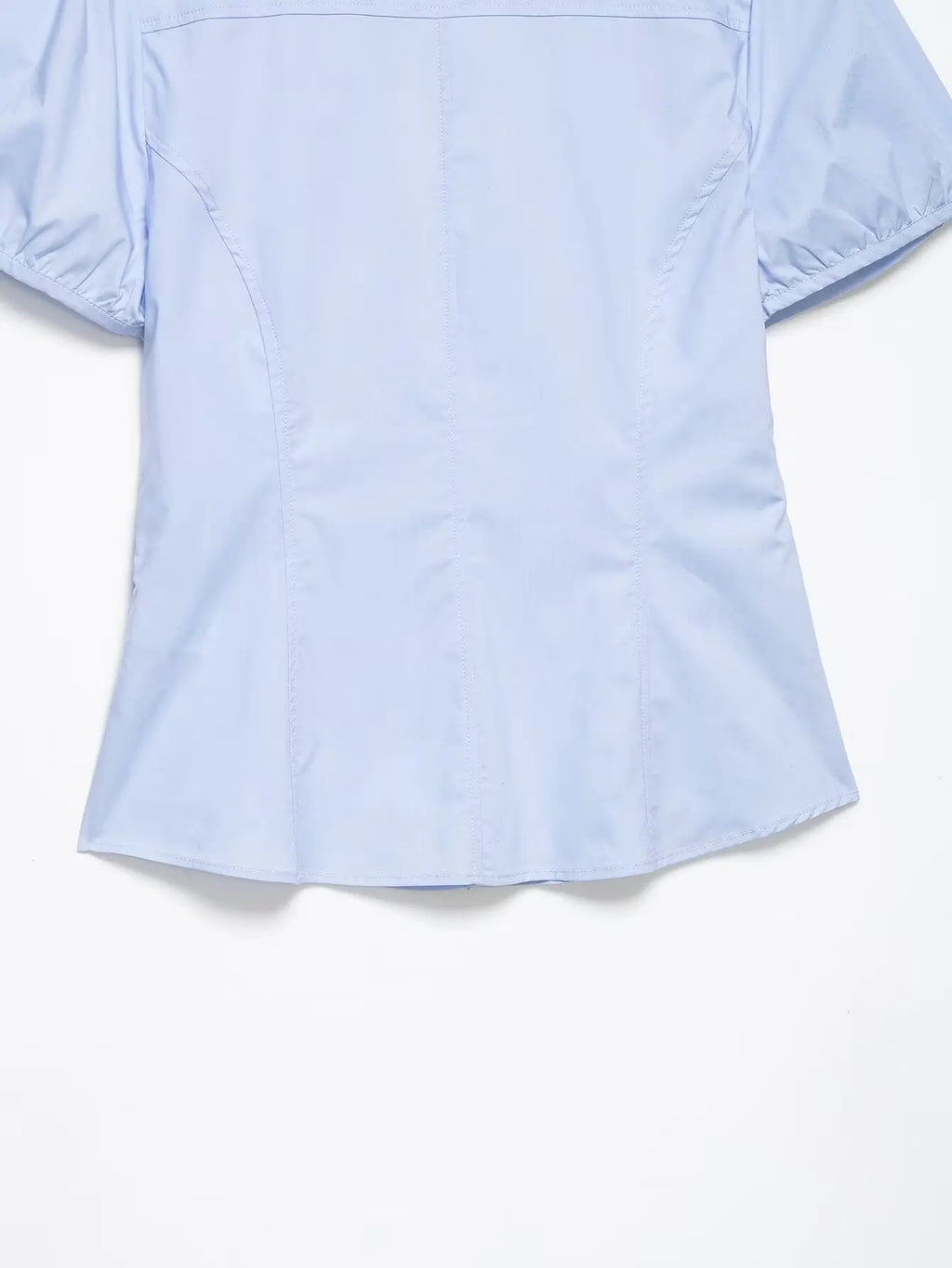 Lace Up Bow Puff Sleeve Crop Top With V Neck For Women