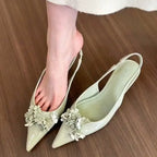 Floral Pointed Sandals With Lightweight Shallow Design