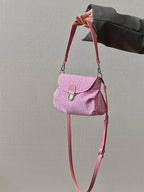 Contrast Color Star Print Crossbody Bag for Women Lightweight Shoulder Purse With Buckle