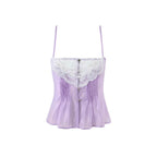 Lace Strap Boho Camisole Top Sheer Cotton Rayon Sleeveless