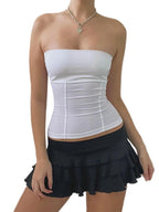 Off Shoulder Corset Top With Strapless Bustier Silhouette
