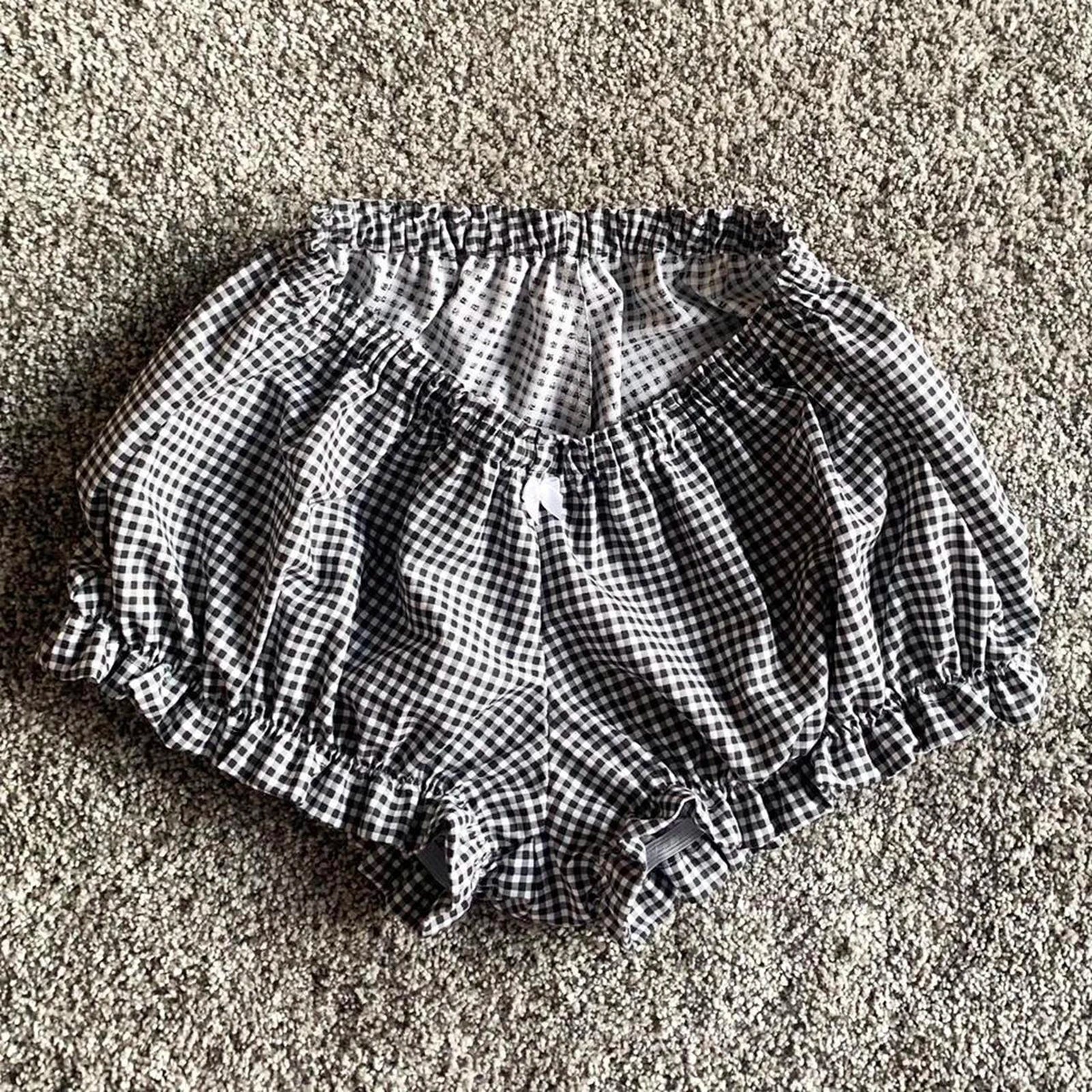 Cozy Kawaii Plaid Pajama Shorts With Elastic Waist Ruffle Trim
