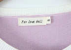 Sweet Blue White Striped Button Through Pointelle Knit Cardigan Sweater Woman Full Puff Sleeve Jumper Cropped Knitwear