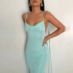Backless Maxi Sundress With Spaghetti Straps