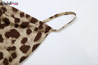 Leopard Print Spaghetti Strap Backless Dress With Ruffle Hem