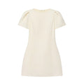 Pleated Mini Dress For Women Elegant Short Sleeve
