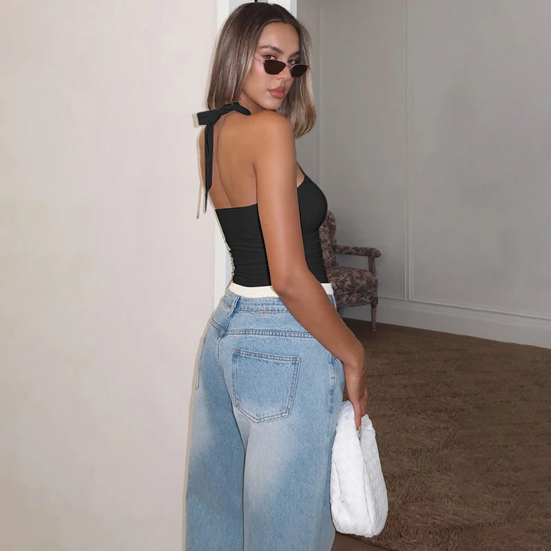 Halter Backless Bandage Crop Top